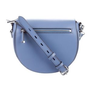 Rebecca Minkoff Astor Saddie Crossbody Bag Blue Flap Clutch Shoulder Leather